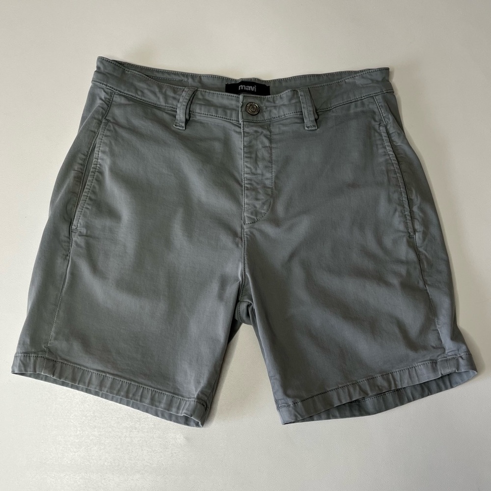 Mavi Mens Justin Gray Casual Chino Shorts Size 32